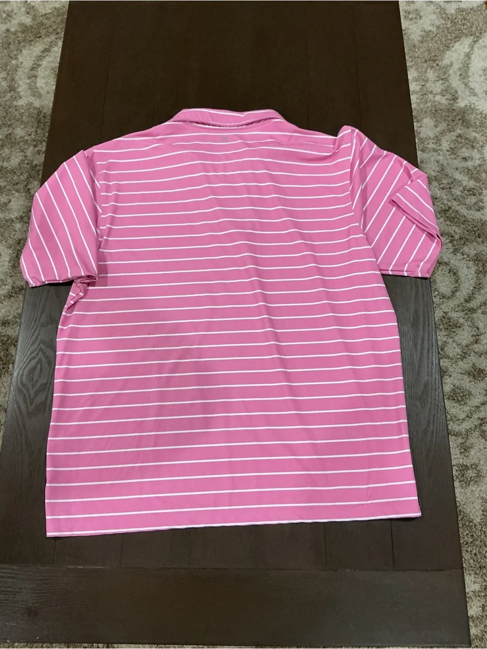 Men's Fusion Golf Pink Striped Polo Shirt
